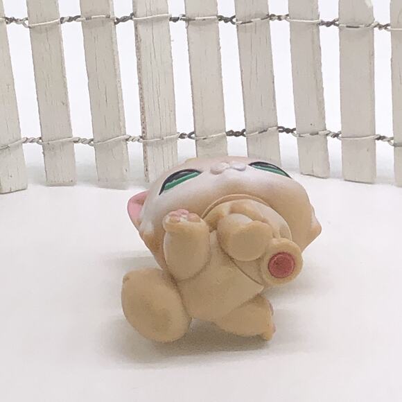 Littlest Pet Shop Authentic # 129 Cream White Persian Cat Green Eyea - Picture 4 of 4